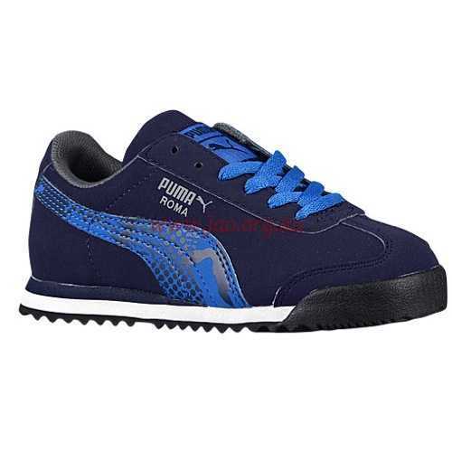 Puma (Peacoat/Steel Grey/Strong Blue) Roma Boys' Preschool Australia Shoes - 915501